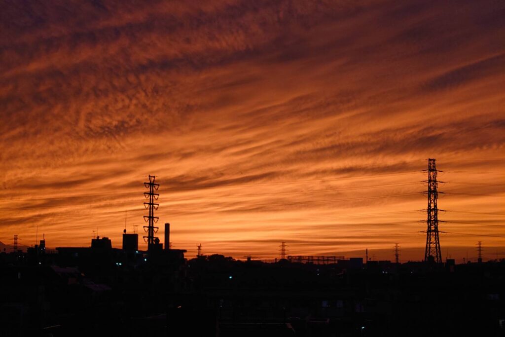 自宅から見えた夕焼け