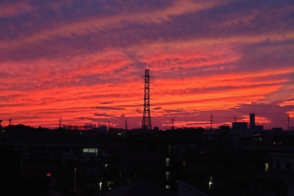 時とともに変わる夕景